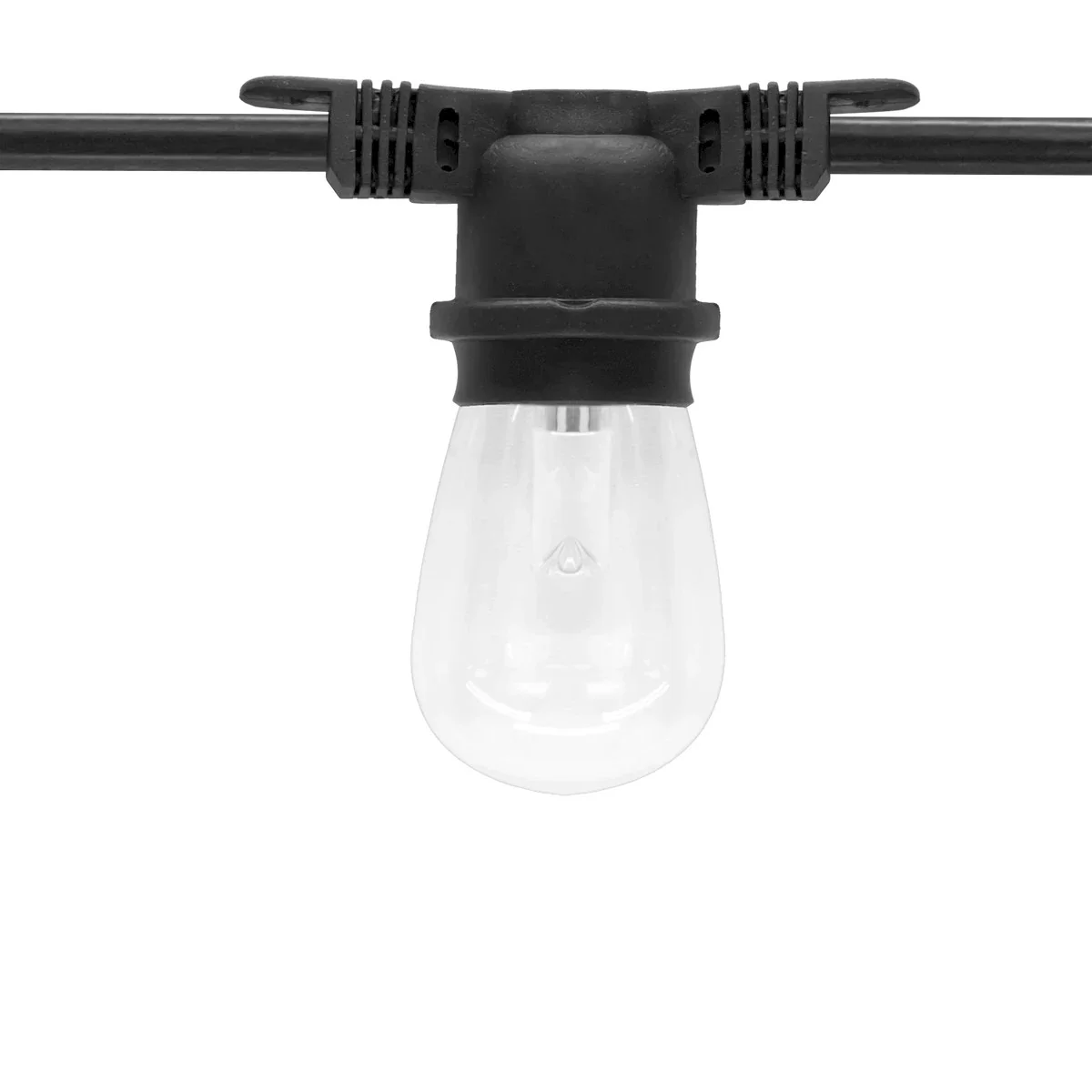 Proluxe LS-M Series Commercial Grade Suspended E26 Light String, 100ft, 24in Socket Spacing, Black - view 2