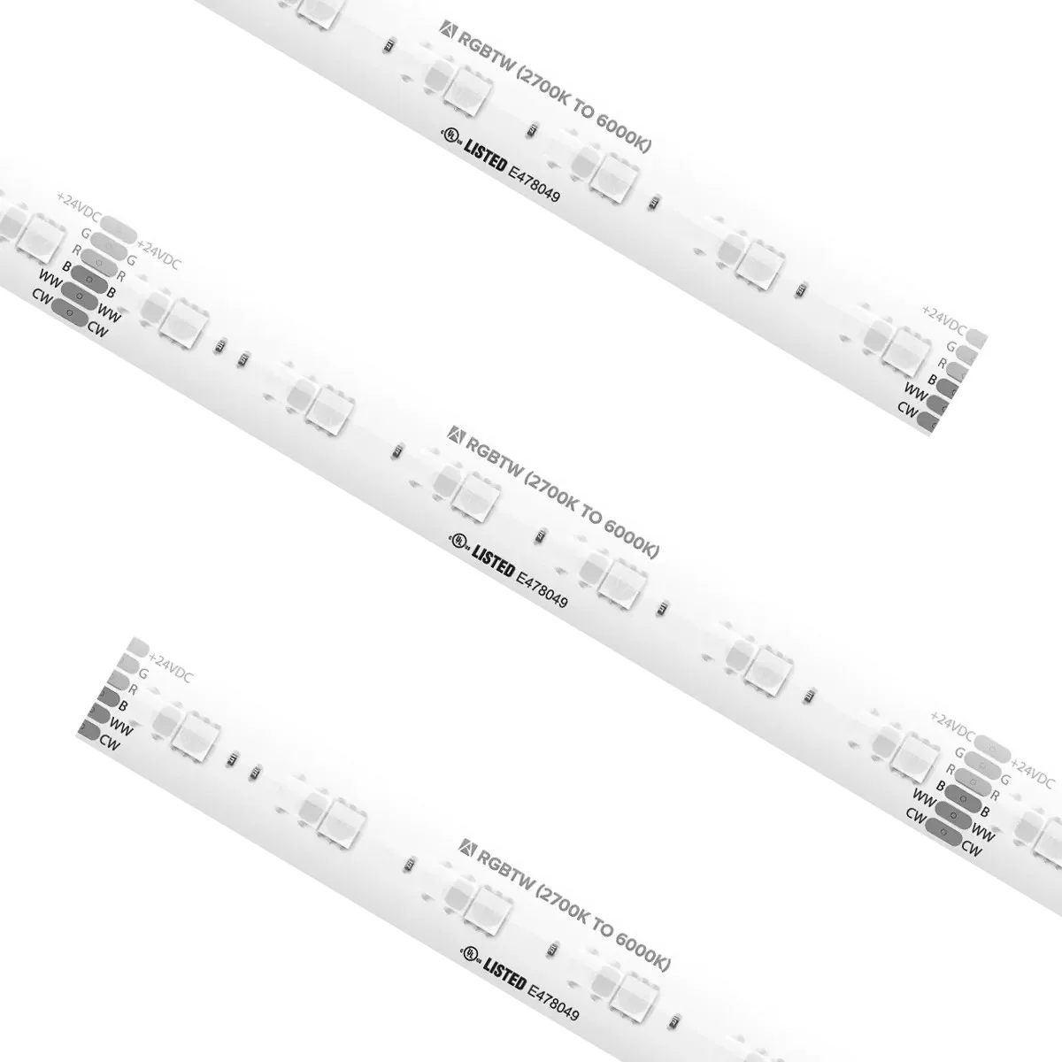 Proluxe RGBTW Series Tape Light, 24V, RGB + Tunable CCT (2700-6000K), Custom Cut, IP54, 410Lm/ft, 7W/ft, CRI 90+