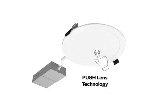 Push Lens Slim Downlight, 6", Smooth Trim, Color Selectable 2700K/3000K/3500K/4000K/5000K, 120V - view 4