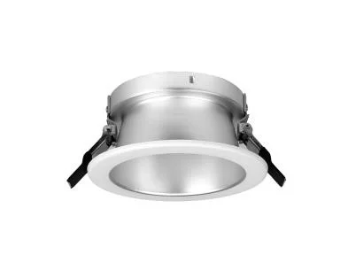 Recessed Architectural Downlight Reflector, 4", Round, Matte Silver Reflector, White Trim, TAA