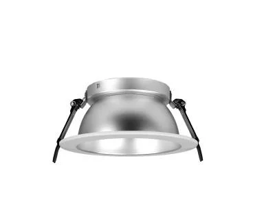 Recessed Architectural Downlight Reflector, 6" Round, Matte Silver Reflector, White Trim, TAA Compliant