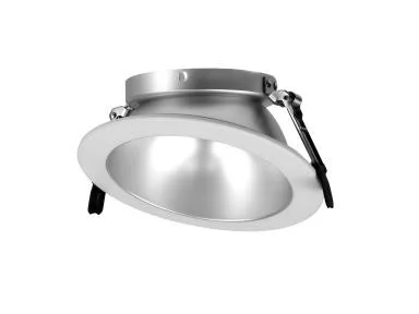 Recessed Architectural Downlight Reflector, 6" Round Wall Washer, Matte Silver Reflector, White Trim, TAA