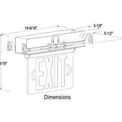 Recessed Edge-lit Exit Sign, Single Face, Green Legend, White Housing, 120/277V - view 2