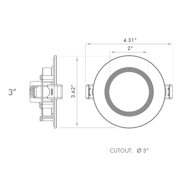Recessed Mini Panel, Round Baffled Trim with 5 Selectable CCT - view 2