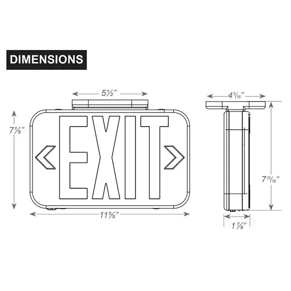 Remote Capable Compact Thermoplastic Exit Sign, 3 Face - view 2