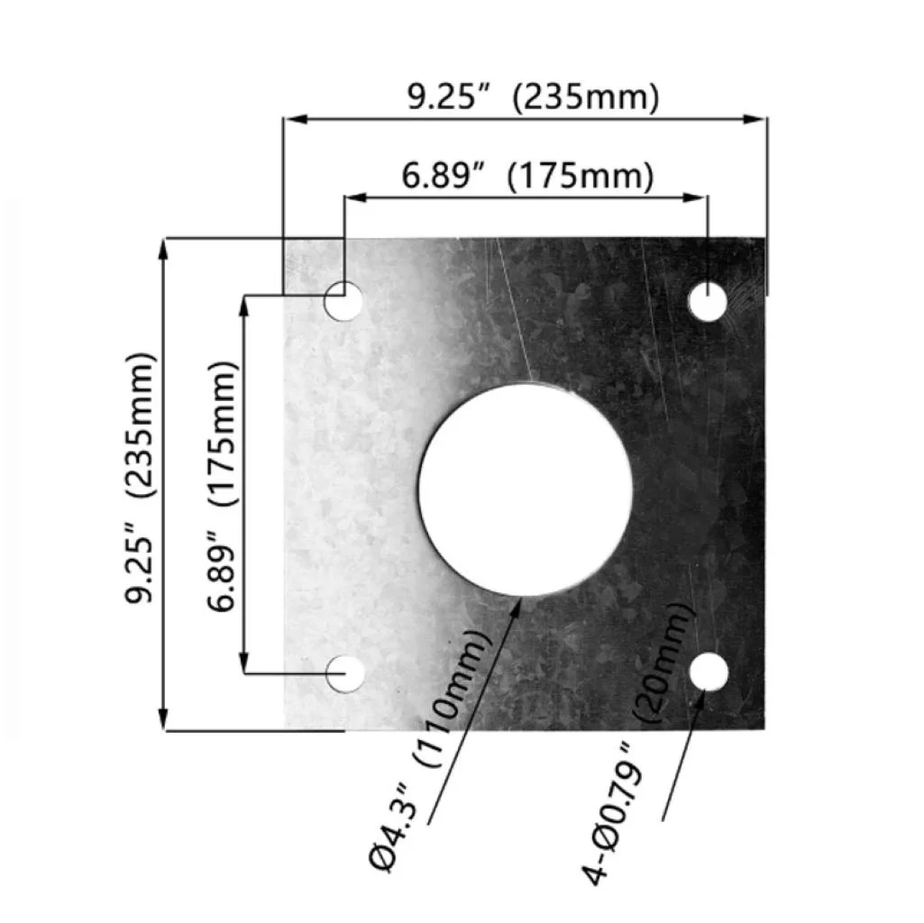Replacement Anchor Bolt Positioning Plate, 10'-25' Round Steel Pole, Kit with Anchor Bolts - view 2
