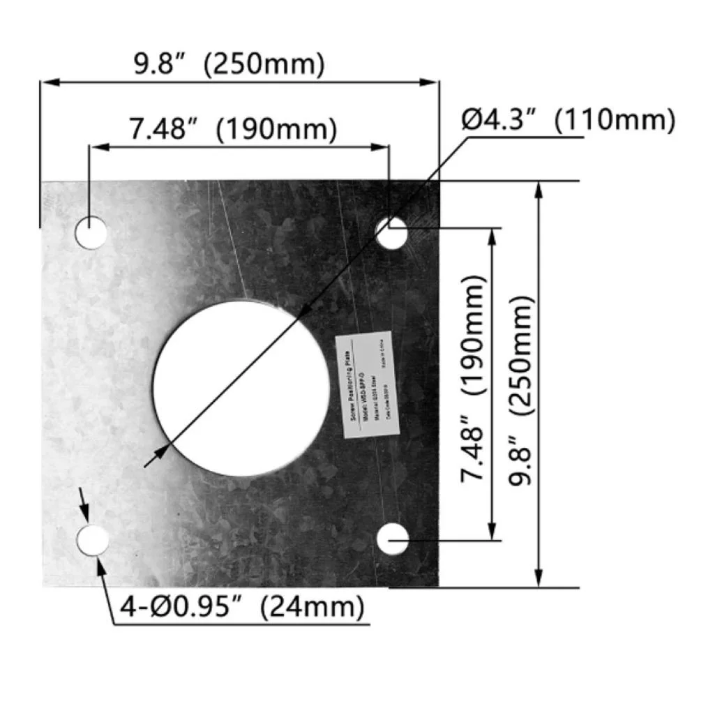 Replacement Anchor Bolt Positioning Plate, 30FT, Square Steel Pole, Kit with Anchor Bolts - view 2