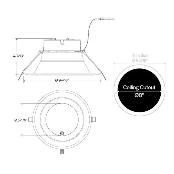 Retrofit Commercial Downlight with Emergency Battery Ready, 8", Lumen Selectable, Color Selectable 2...