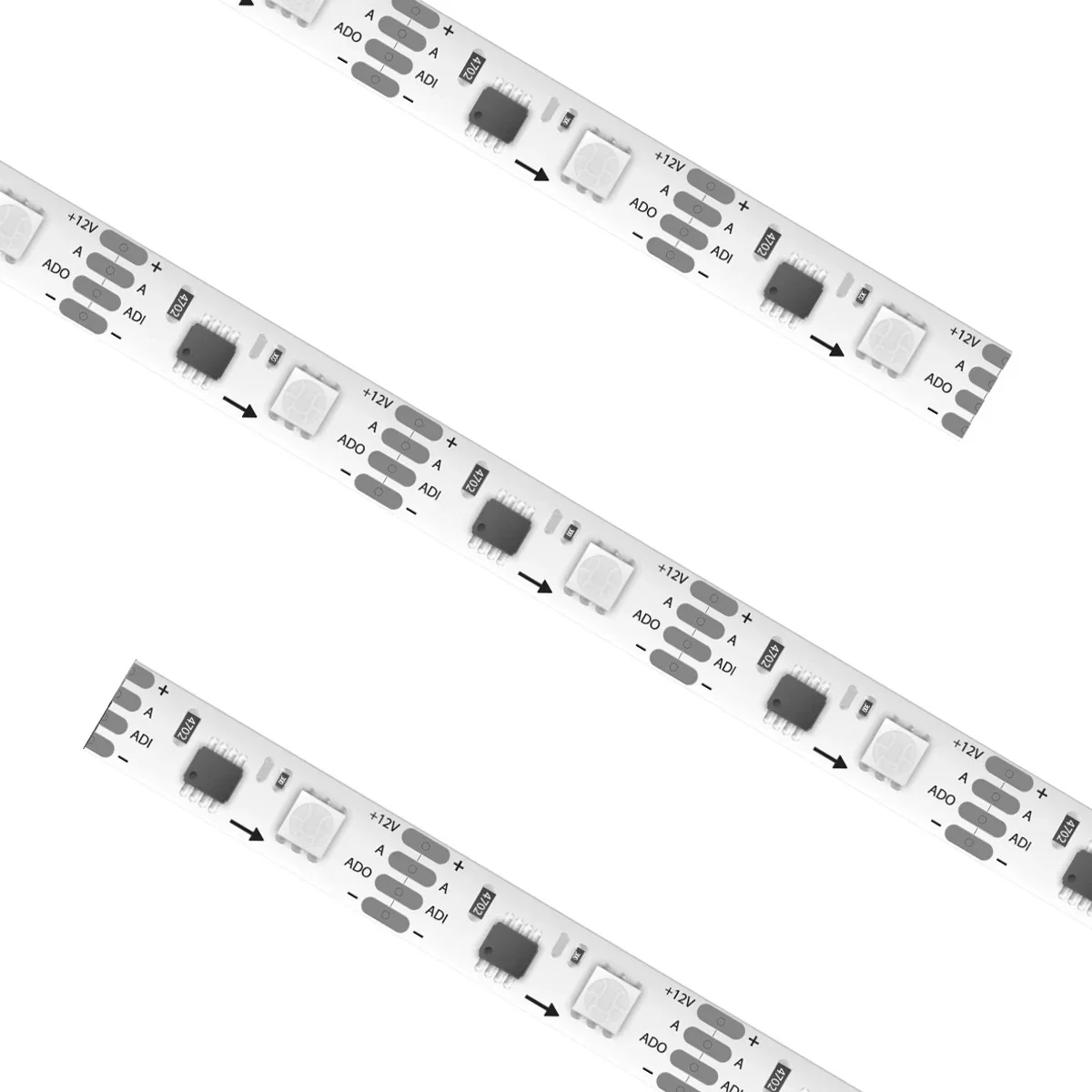 RGB Pixel Tape Light, 12V DC, 16.4ft, 35Lm/ft, 2W/ft, IP20