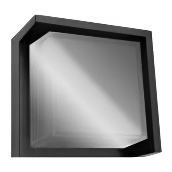 RGB WG APP OR REMOTE CONTROL 6" Square Model H Architectural Outdoor/Indoor LED Wall Light, 12W, 5CCT and RGB, Black