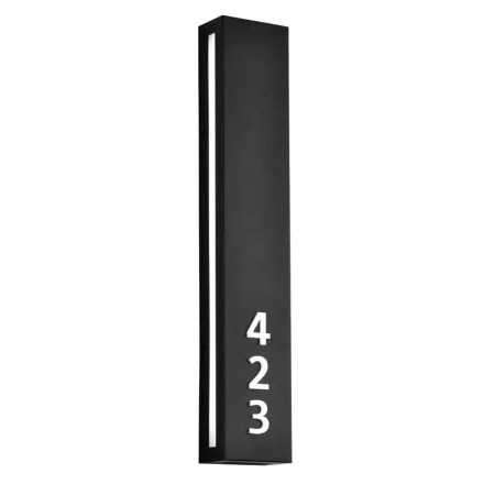 Room Number / Address Light, Laser Engraved Metal with Acrylic Shade, 24.0" x 4.3" x 2.6", 120-277V, 17W, Black