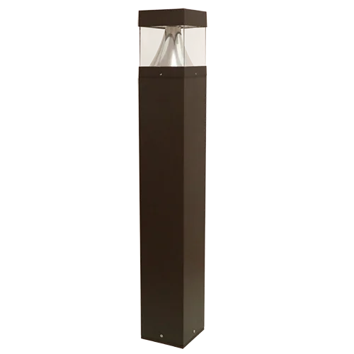 Bollard Square, Lumen and Kelvin Field Selectable, 3,000 Lumens, Black