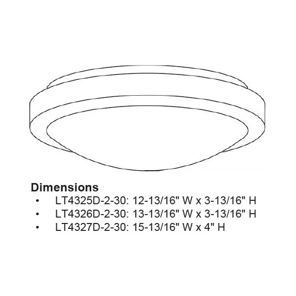 Round Ceiling Mount, 12-13/16" W x 3-13/16" H, 3000K, Brushed Nickel - view 2