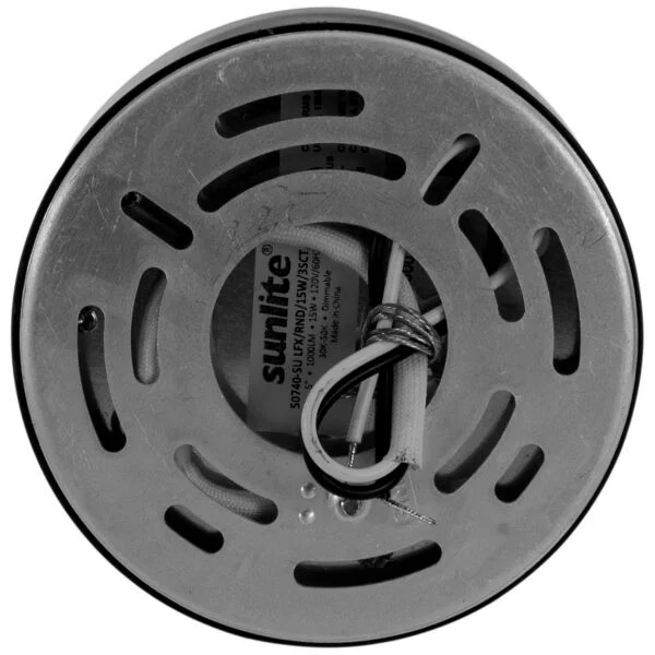 Round LED Flushmount Ceiling Fixture, 15W, CCT Selectable, Black, Frosted Glass - view 2