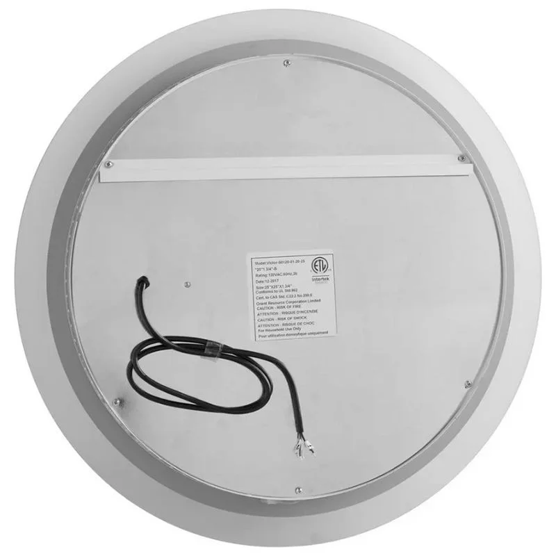 LED Mirror and Cabinet, 18 Inch Round, 40 Dimmable, Multi-Color Temperature, Defogger