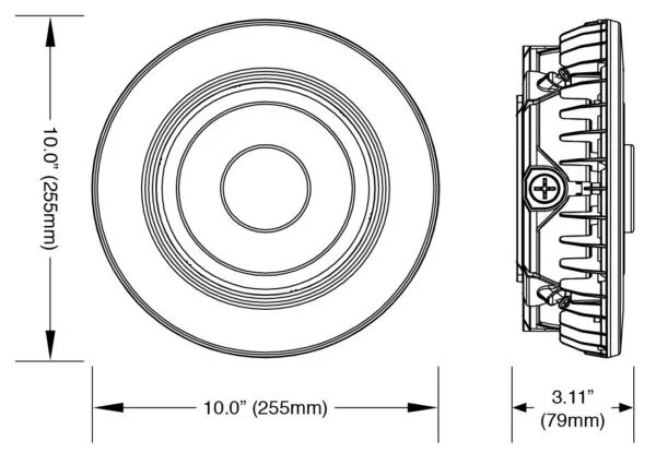 Round LED Parking Garage Canopy Luminaire, 55W, Adjustable CCT 3000K/4000K/5000K, Sensor Ready - view 2