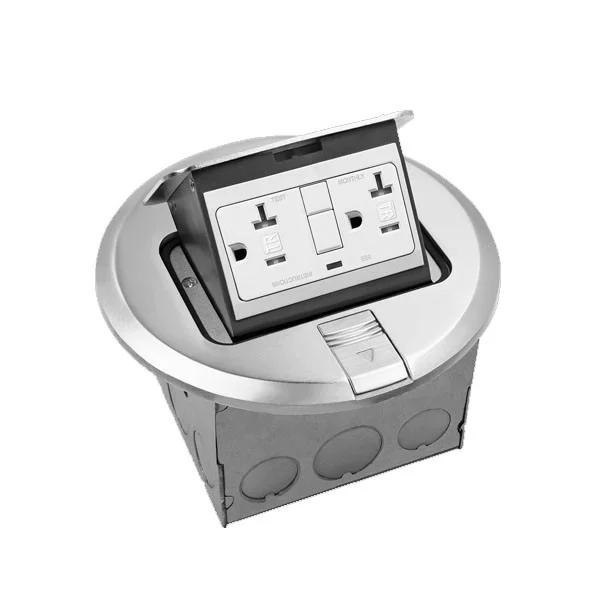 Round Pop-up Floor Box Assembly - Tamper-Resistant GFCI Receptacle - view 2
