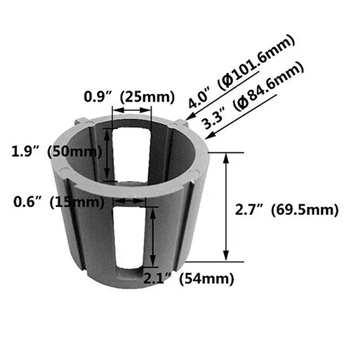 Round Post Top Adaptor, 2.5-inch Diameter, Silver - view 2