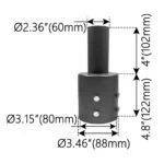 Round Tenon Adapter, 3'' to 2-3/8'', Bronze - view 3