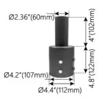 Round Tenon Adapter, 4'' to 2-3/8'', Bronze - view 2