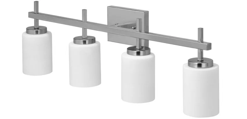 RP Lighting and Fans 4904 Series Integral LED Vanity Light, Brushed Nickel, 4-Light, 120V, 30W, 2110lm, 3000K, 80 CRI