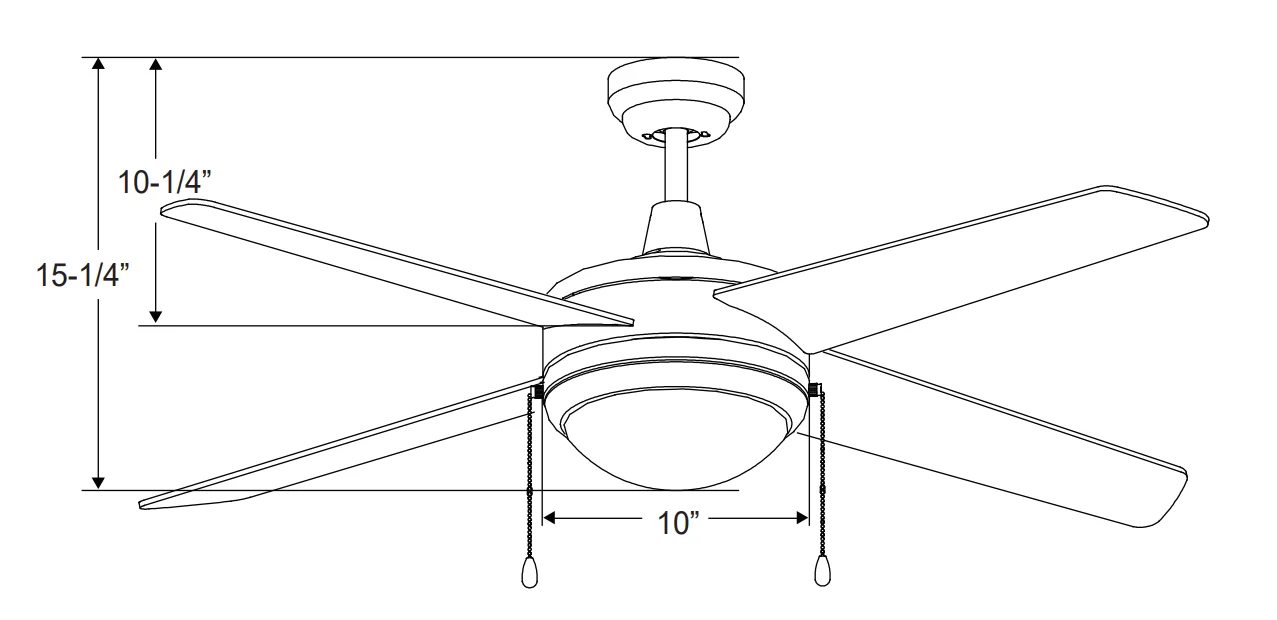 RP Lighting and Fans Europa 50" 4-Blade Ceiling Fan with Integrated LED Light Kit, Brushed Nickel/Walnut, 120V - view 2