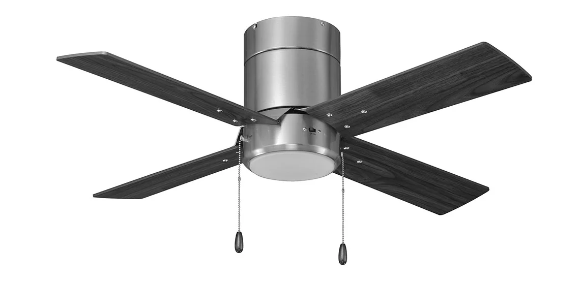 RP Lighting Metalis 4-Blade 42" Sweep Hugger Ceiling Fan, Pull Chain, Integrated LED Light Kit, 120V, Energy Star