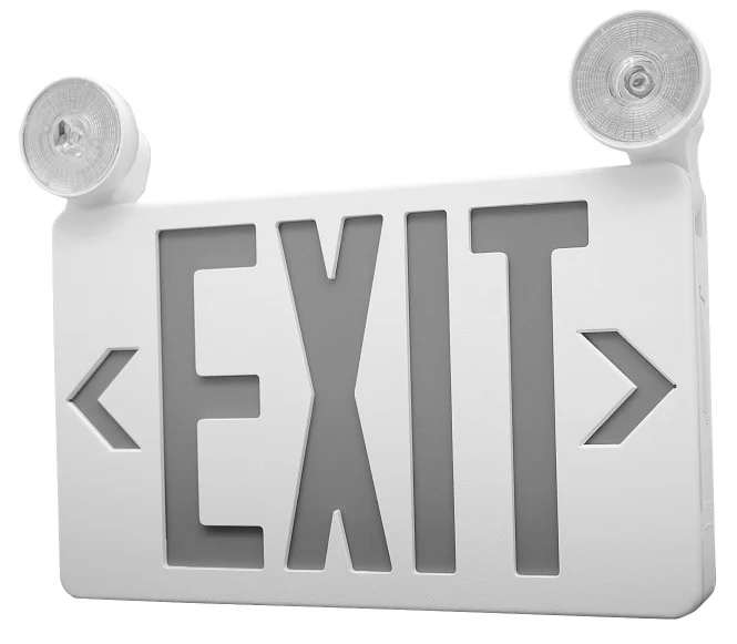 RXEL38 Series, High Output Exit/Emergency Combo with Green Lettering and White Housing