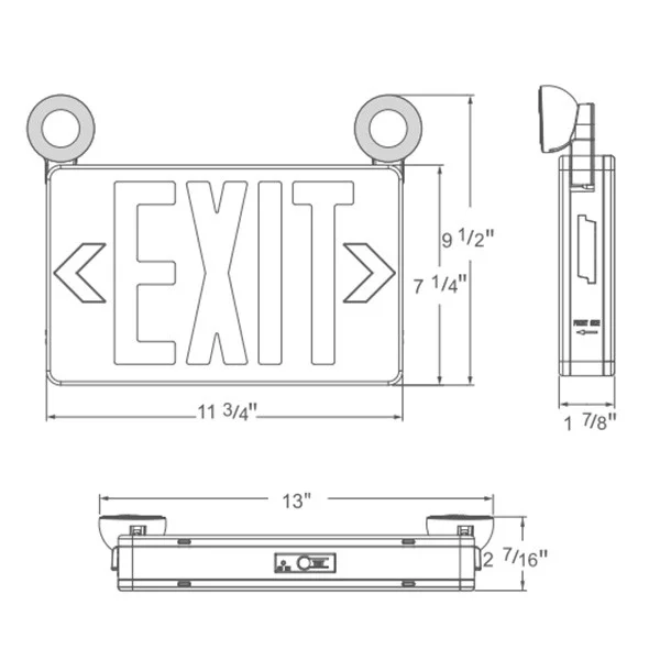 RXEL38 Series, High Output Exit/Emergency Combo with Green Lettering and White Housing - view 2