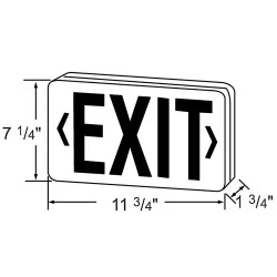 Exit LED 2 Side Rd Ltrs 120/277V w/Battery Backup - view 2