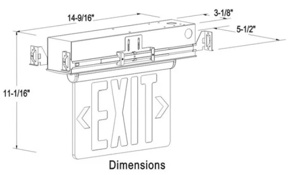 RXL34 Series Recessed Exit Sign Double Face - view 2