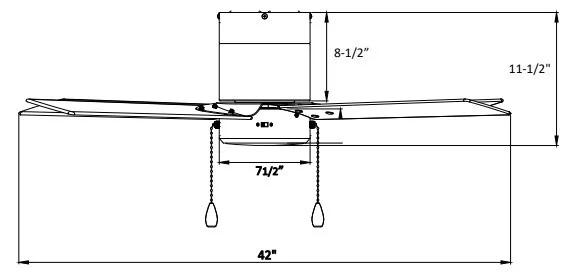 Sabio 3-Blade 42" Sweep Hugger Ceiling Fan, Brushed Nickel/Walnut, Energy Star, Integrated LED Light Kit