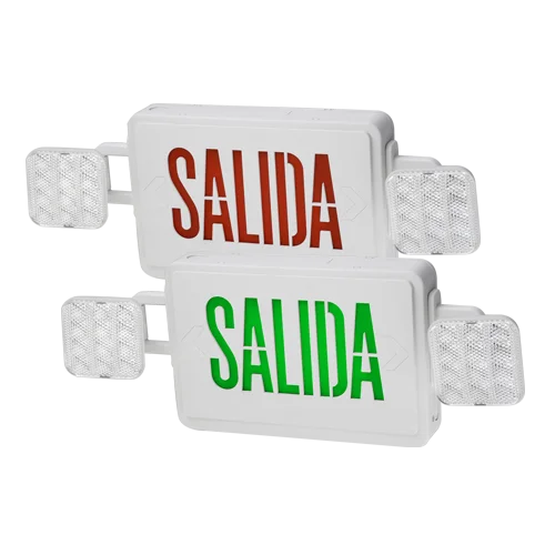 Salida Emergency Square Exit Sign Combo