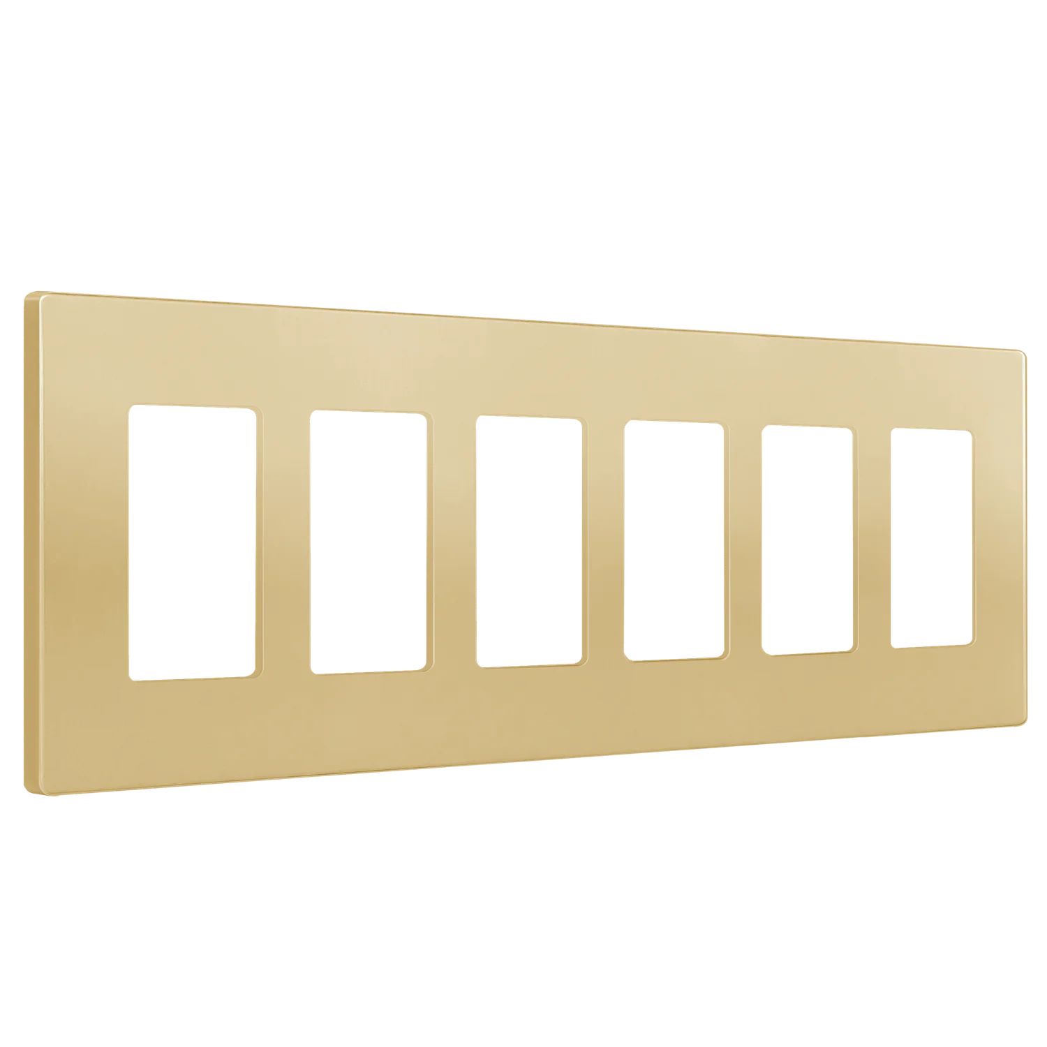Screwless Wall Plate, 6-Gang Decorator/GFCI, Gold - view 2