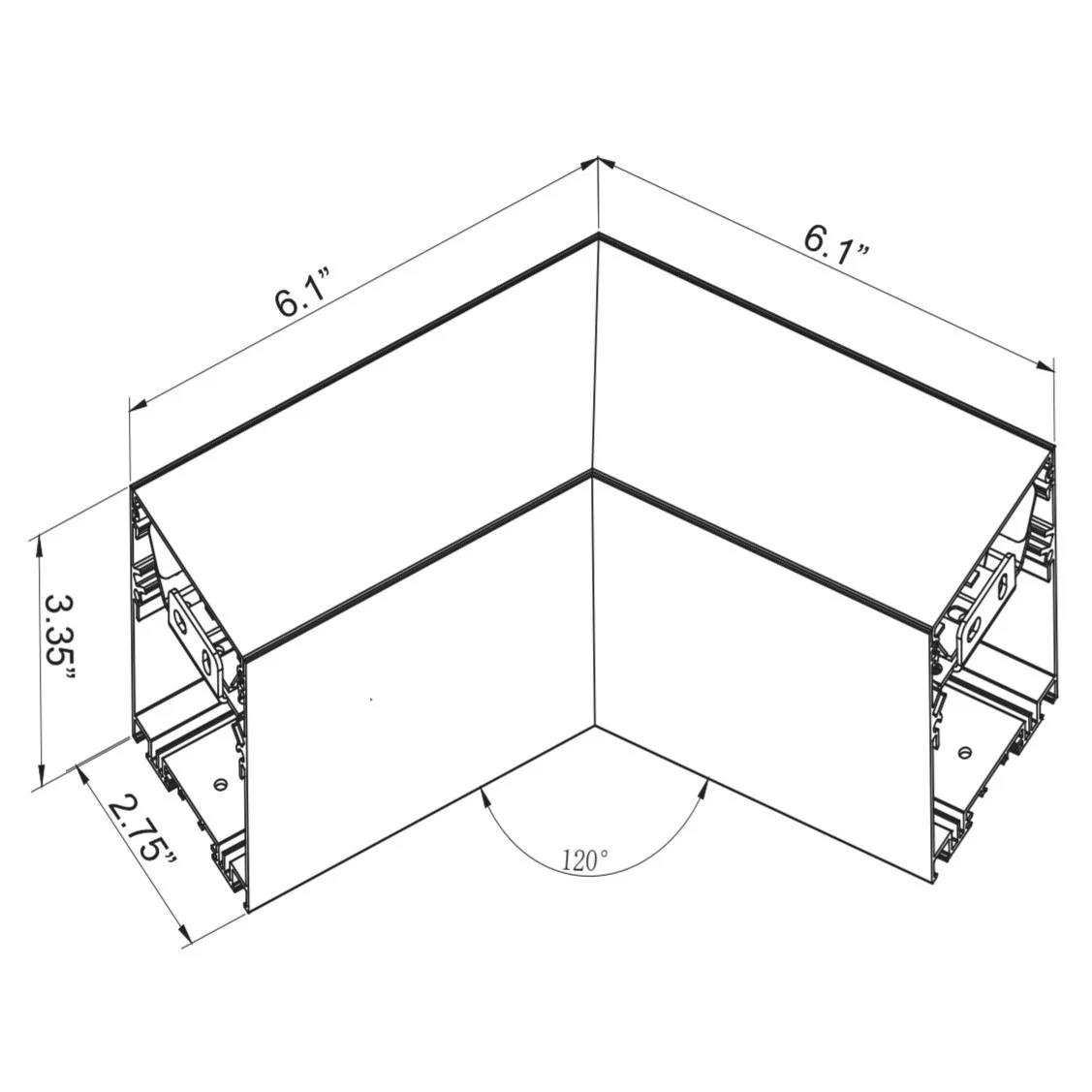 SCX Series 120 Degree Illuminated Corner Module - CCT Adjustable - view 2