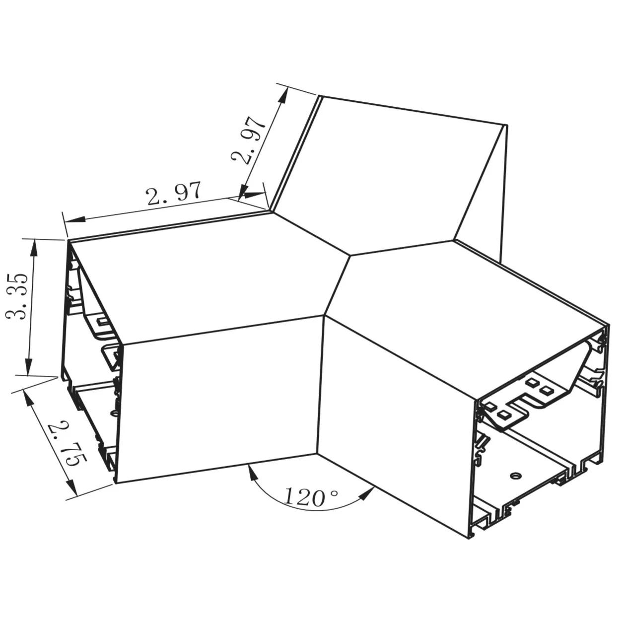SCX Series Illuminated Y Corner Module - CCT Adjustable - view 2