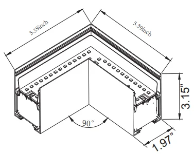 SCX2 Series Illuminated 90 Degree Corner Module - CCT Adjustable - view 2