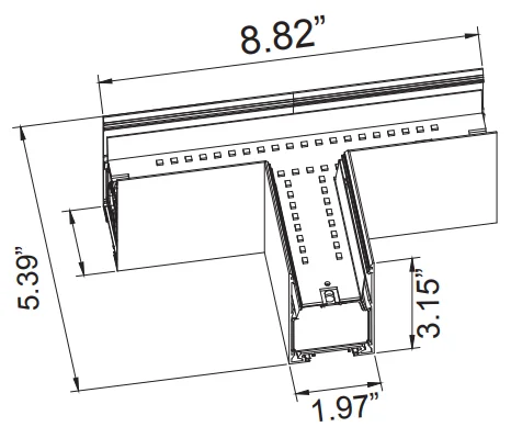 SCX2 Series Illuminated T Corner Module - CCT Adjustable - view 2