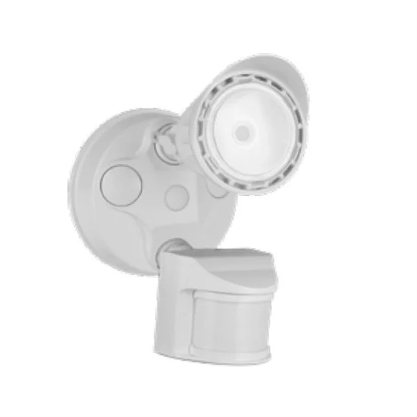 Security Flood Light, 10W, 1-Head, 3CCT, PIR, 120-277V, White