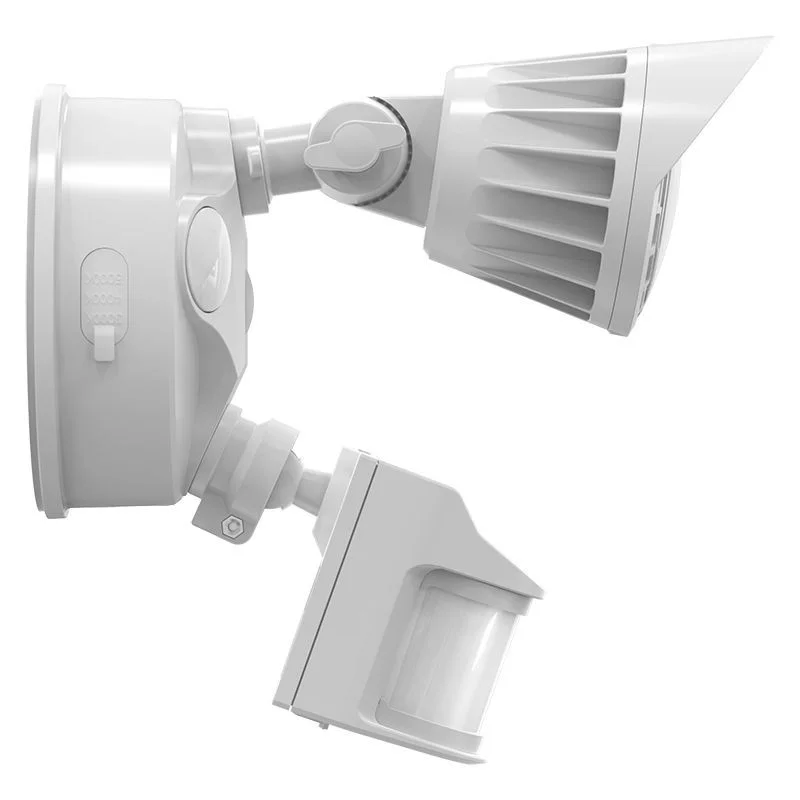 Security Flood Light, 10W, 1-Head, 3CCT, PIR, 120-277V, White - view 2