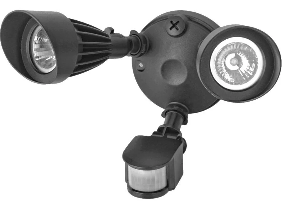 Security Light, Bronze Housing, IP65,100V~130V, 2 x12W Lamps, 900 Lumens Per Head, 120 Light An...