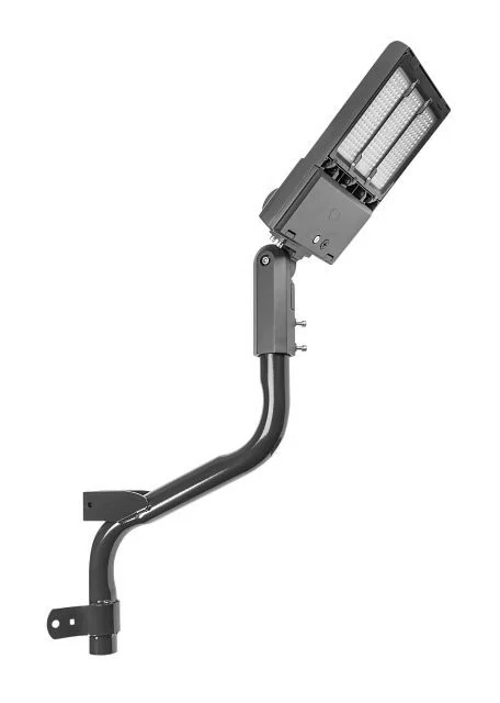 Single flood bracket | 18 in offset | Bronze | For wood pole mounting | Compatible with 2 3 / 8 in s...