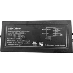 Single Output LED Switching Power Supply, 1600mA, 277~480Vac, 30~38Vdc