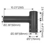 Single Spoke Bracket, Over 2-3/8” O.D. Vertical Tenon, Bronze - view 2