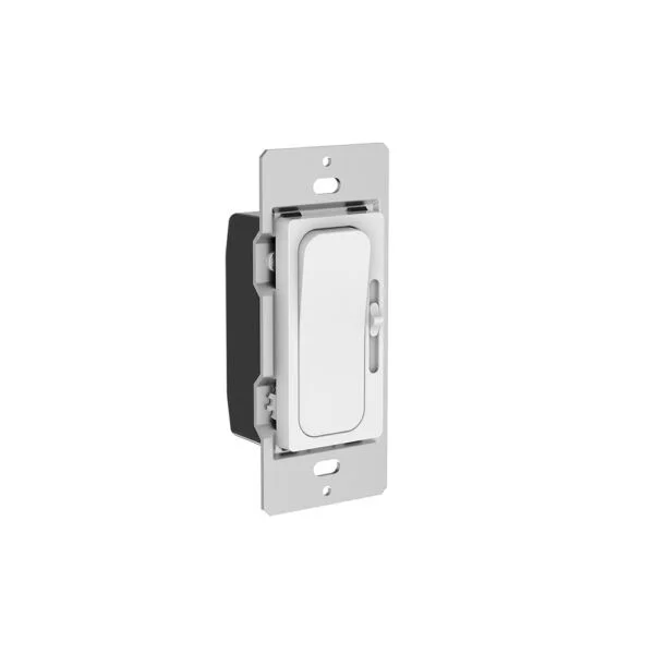 Slide Dimmer Triac Forward Phase, 120V, 600W, Indoor, White Gloss