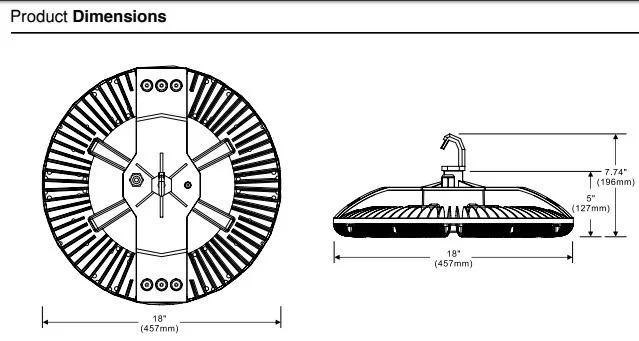 Slim Circular High Bay, 30,000 lm, Field Adjustable Wattage, Adjustable CCT 4000K/5000K, Sensor Ready - view 2