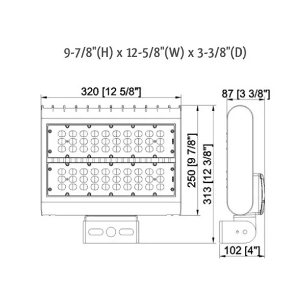 Slim LED Flood, 100~277V, 80W, 8000LM, 3000K, Dark Bronze, IP65, Ul, Dlc, Yok - view 2