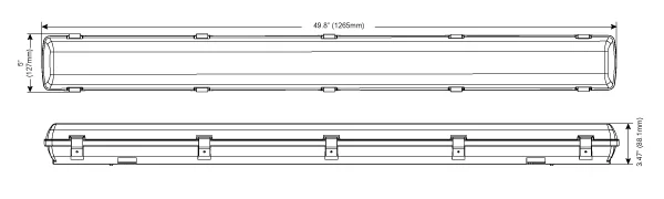 Slim LED Linear Vapor Tight Luminaire, 4 Foot, Field Adjustable Color Temperature, 34W/38W/45W - view 2