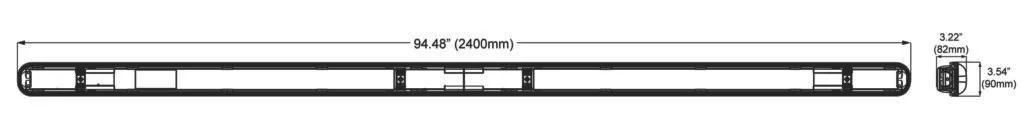Slim LED Linear Vapor Tight Luminaire, 8', 54W, Field Adjustable CCT - view 2