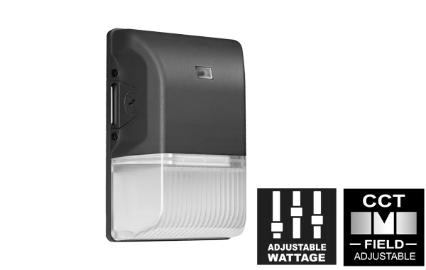 Slim Mini LED Wall Pack, 20W, Field Adjustable Wattage, Field Adjustable Color Temp